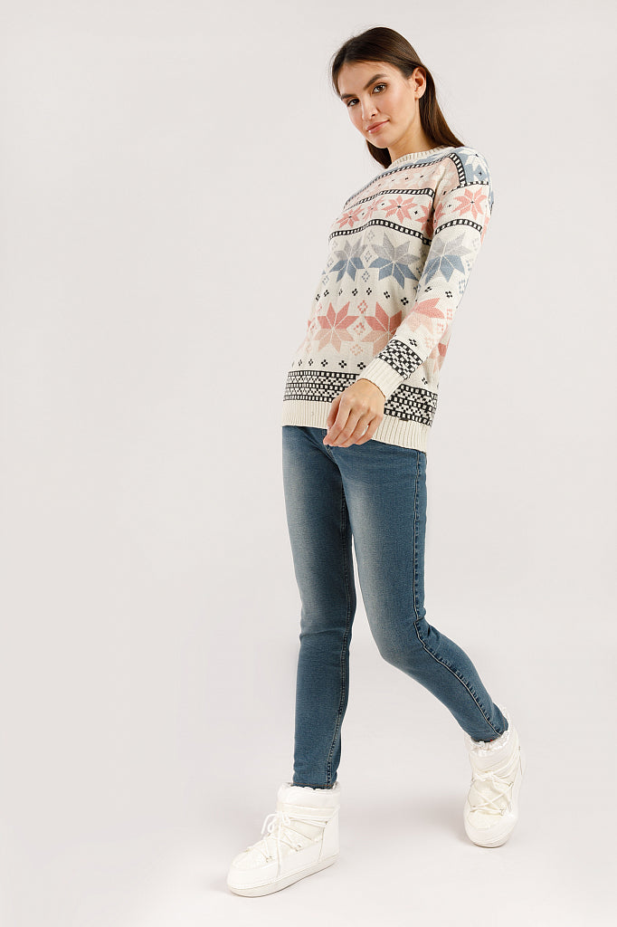 Ladies' knitted jumper W19-12111